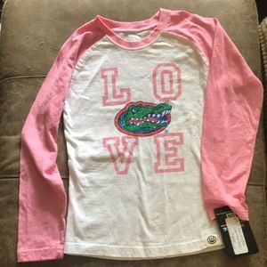 Girls size 6 Wes & Willy Raglan Fl Gator T-shirt